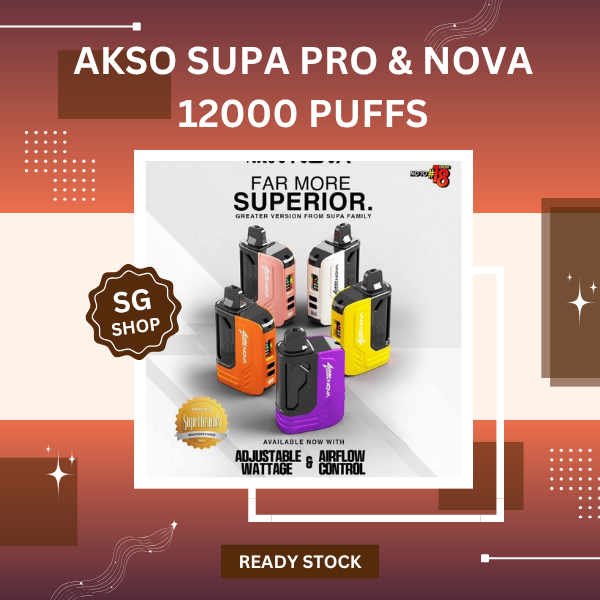 AKSO Supa Pro 12000 Puffs Closed Pod System Starter Kit with Booster Button