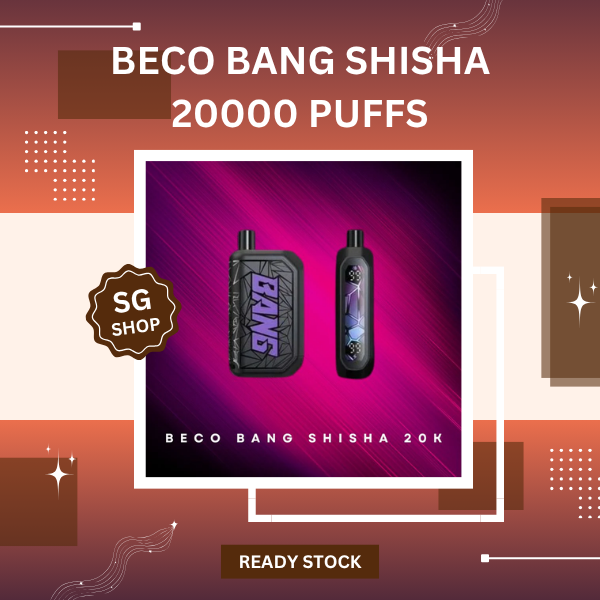 Beco Bang Shisha 20000 Puffs disposable vape device showing ergonomic design and DTL mouthpiece