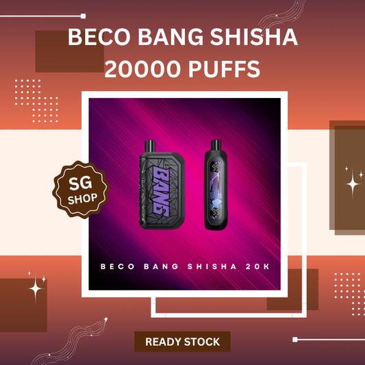 Beco Bang Shisha 20000 Puffs disposable vape device showing ergonomic design and DTL mouthpiece