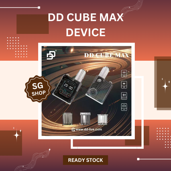 Front view of DD Cube Max Device showing the smart LED screen and sleek transparent body aesthetics.