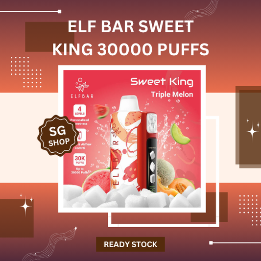 Elf Bar Sweet King 30000 Puffs disposable vape device with dynamic smart screen display