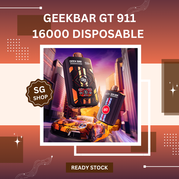 Geek Bar 911 GT 16000 Puffs replaceable pod vape device with racing theme design
