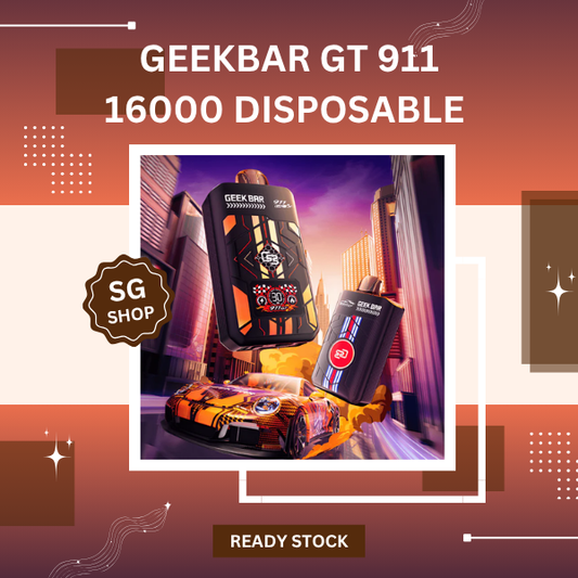 Geek Bar 911 GT 16000 Puffs replaceable pod vape device with racing theme design