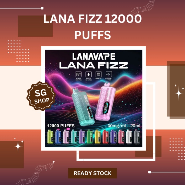 Lana Fizz 12000 Puffs disposable vape device with smart LED battery and e-liquid screen indicator