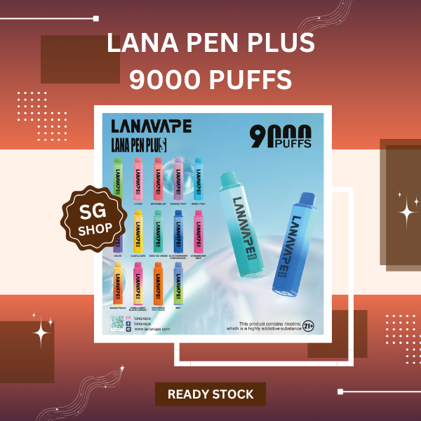 Lana Pen Plus 9000 Puffs rechargeable disposable vape device showing sleek pen design