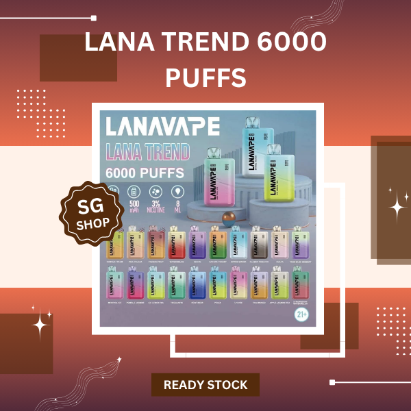 Lana Trend 6000 Puffs disposable vape device showing its sleek compact design