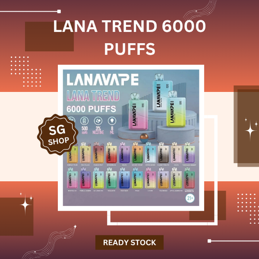 Lana Trend 6000 Puffs disposable vape device showing its sleek compact design