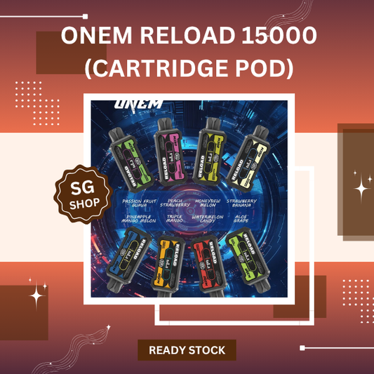 Onem Reload 15000 prefilled pod cartridge showing the flavor label and leak proof design
