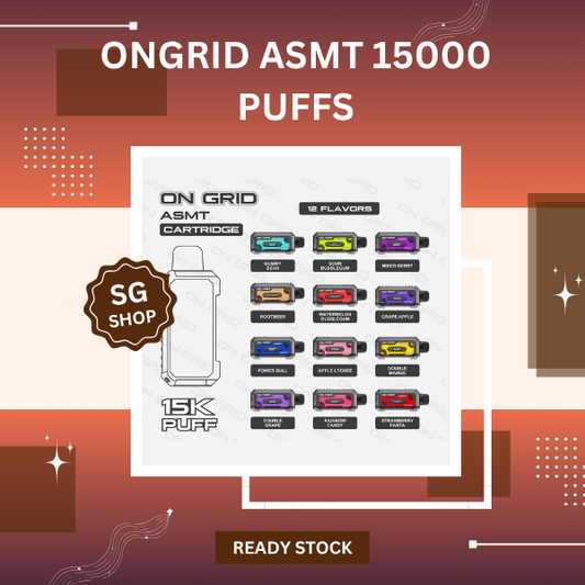 Ongrid Asmt 15000 Puffs disposable vape pod showcasing the sleek ergonomic design and premium flavor casing