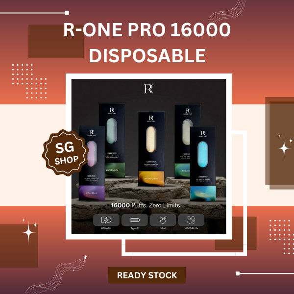 R-one Pro 16000 Puffs Disposable Vape device showcasing premium sleek design and ergonomic mouthpiece