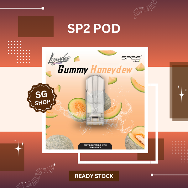 thentic SP2S vape pod cartridge with translucent shell showing ceramic coil interior structure